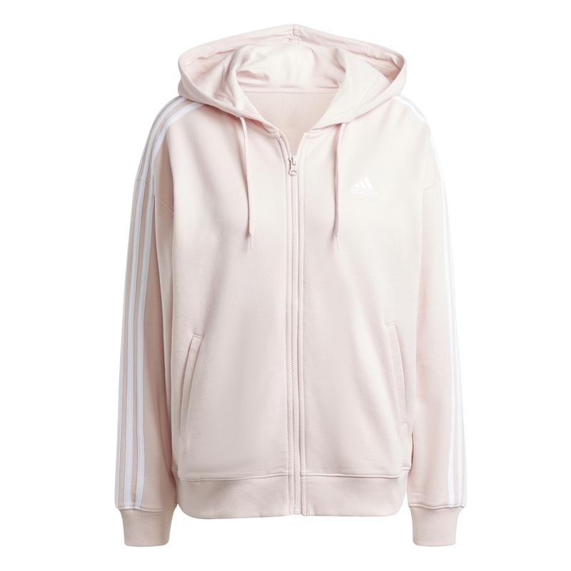 Adidas Women's Essentials 3-Stripes French Terry Oversized Full-Zip Hoodie