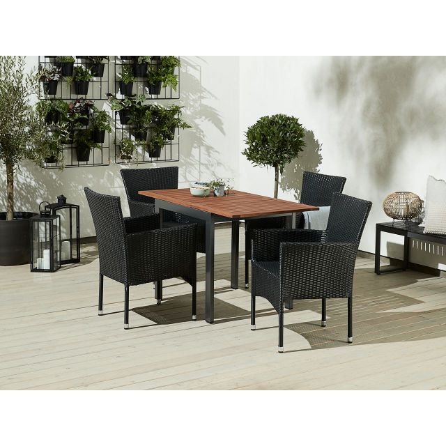 Stacking Chair Leknes Black Color Balcony Chair