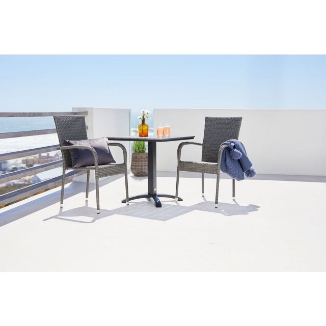 Stacking Chair Leknes Black Color Balcony Chair