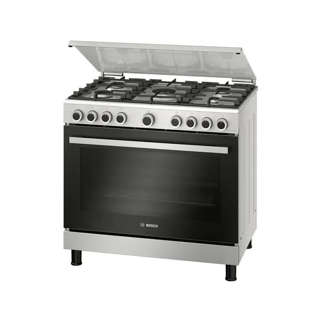 Bosch 5 Burners Gas Cooker, 90x60cm, HGV1D0V50M Stainless Steel
