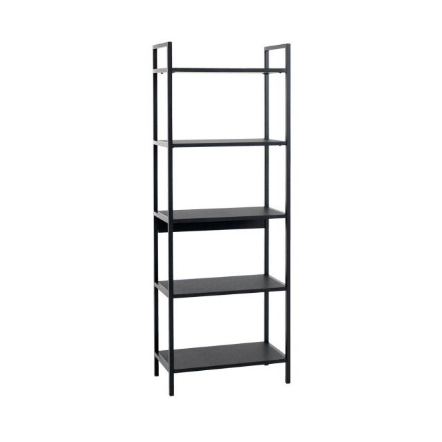 Shelving Unit Wooden Racks Three Shelves Oak/Black