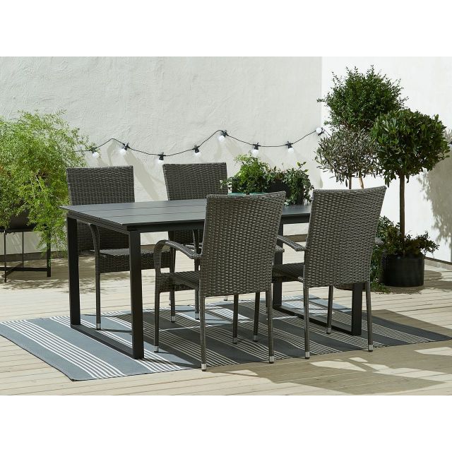 Stacking Chair Leknes Black Color Balcony Chair