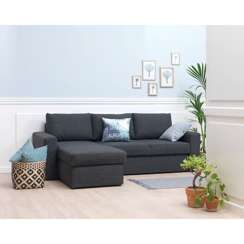 Sofa Bed Chaiselongue Vils Dark Grey Guest & Day Bed