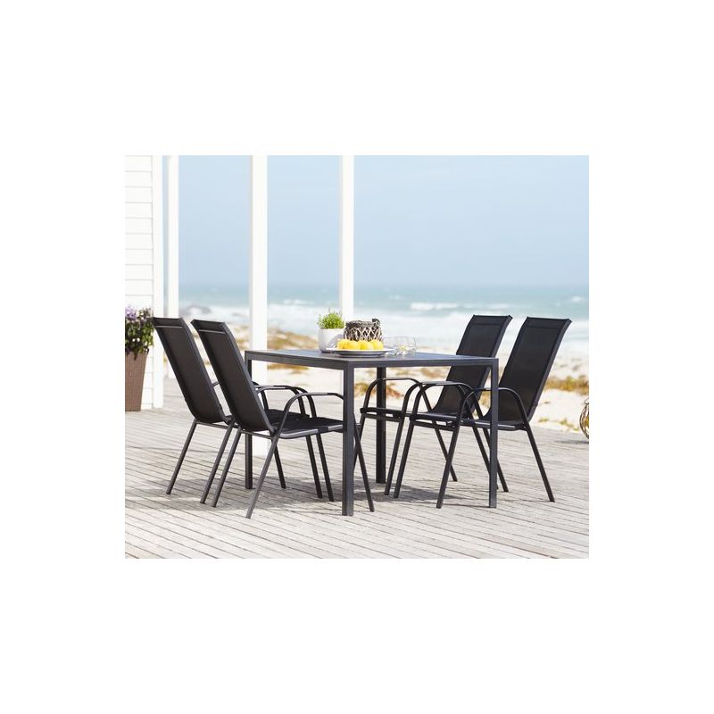 Stacking Chair Leknes Black Color Balcony Chair