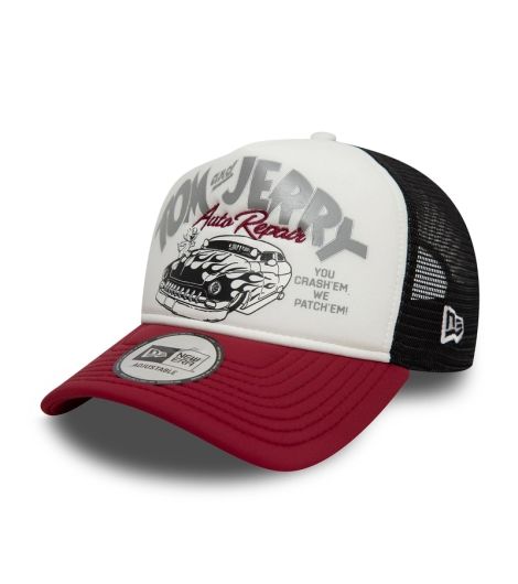 New Era 9Forty Tom & Jerry White 9Forty A-Frame Trucker Adjustable Men's Cap