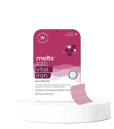 Wellbeing Melts Vital Iron 30 Strips Exotic Elderberry