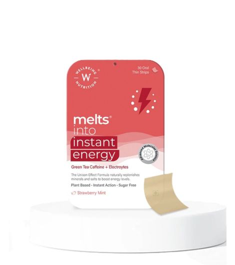 Wellbeing Melts Instant Energy 30 Strips Strawberry Mint