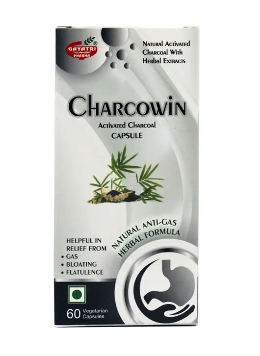 Charcowin Activated Charcoal 60 Veg Capsules
