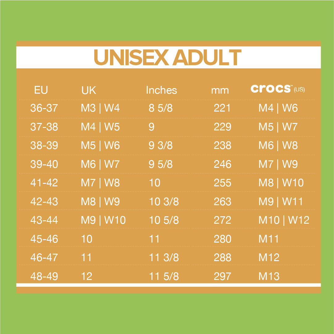 Crocs Size Chart With Images Crocs Size | My XXX Hot Girl